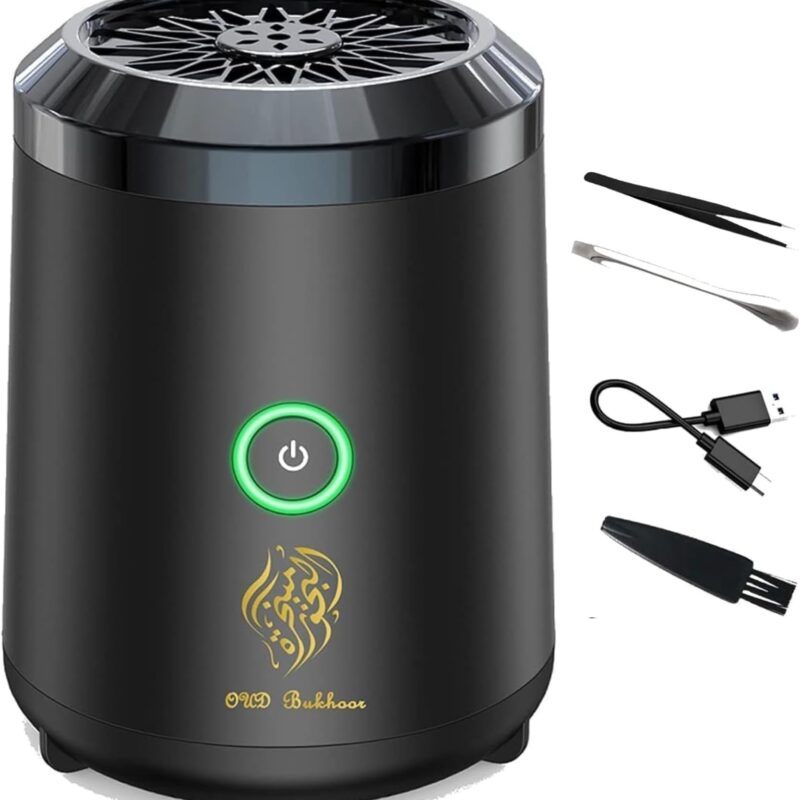 Bukhoor Burner Electric Oud Incense Aroma Diffuser with long lasting battery, Usb Rechargeable, Great gift for Home, Car, Desert Camping Travel