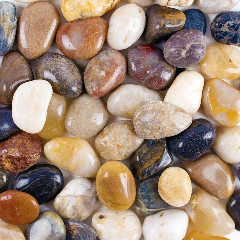 Garden Beach Stone, Natural Stones Decorative River Rock Stones for Home Decor Arts & Crafts Project Vase Filler, 2.2 LB