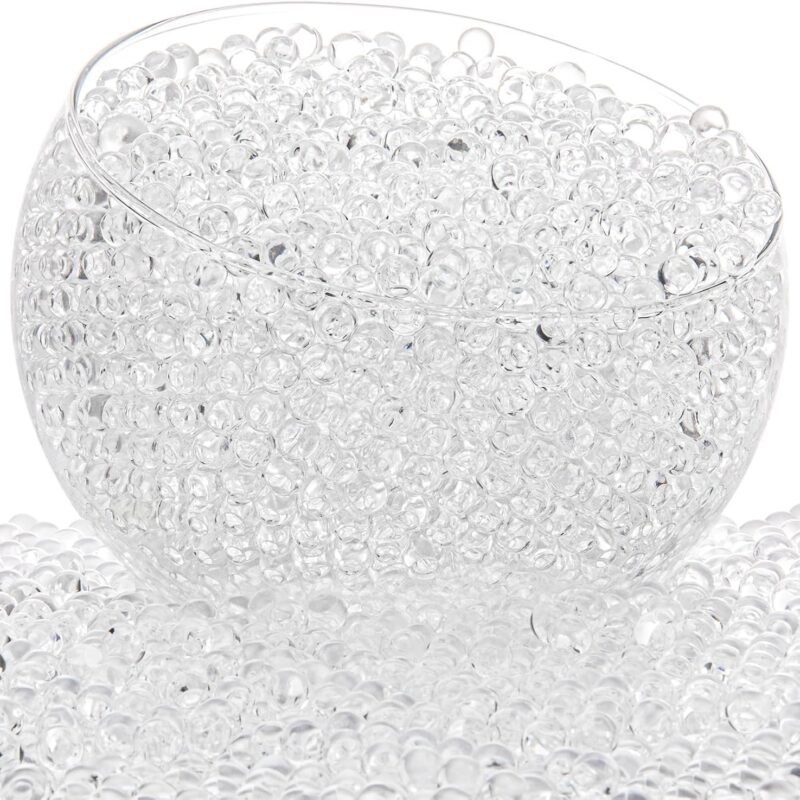 lear Water Gel Jelly Beads, Soilless Cultivation Substrate, Crystal mud, Vase Filler for Candle, Wedding Centerpiece, Floral Arrangement, Home Decorations ﻿ (Transparent)