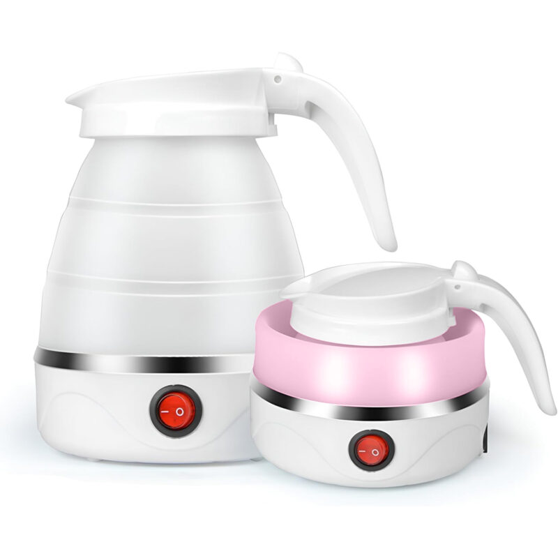 ARABIQO Foldable Electric Kettle | Portable Travel Kettle for Tea & Coffee | Mini Silicone Electric Water Boiler with Separable Power Cord | Lightweight Compact Kettle for Camping, Hiking & Outdoor Us