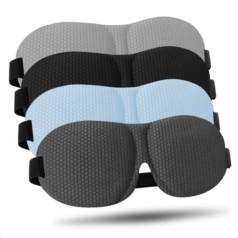 Silk Sleep Mask, 2 Pack Eye Masks for Sleeping, 100% Natural Mulberry Silk with Adjustable Strap, Ultra-Soft Eye Shade Cover for Travel, Puffy Eyes Relief & Relaxation Gifts (Silk Dark Light)