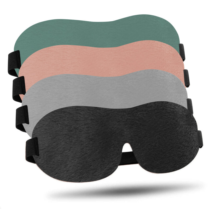 Silk Sleep Mask, 2 Pack Eye Masks for Sleeping, 100% Natural Mulberry Silk with Adjustable Strap, Ultra-Soft Eye Shade Cover for Travel, Puffy Eyes Relief & Relaxation Gifts (Fluffy Fabric)