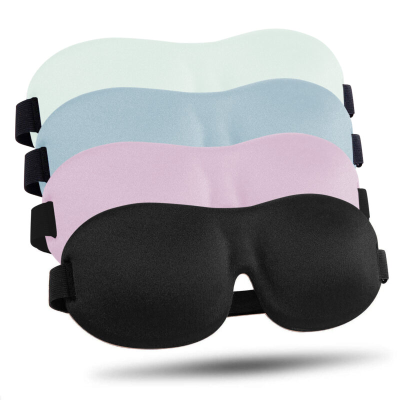 Silk Sleep Mask, 2 Pack Eye Masks for Sleeping, 100% Natural Mulberry Silk with Adjustable Strap, Ultra-Soft Eye Shade Cover for Travel, Puffy Eyes Relief & Relaxation Gifts (Plan Silk light)