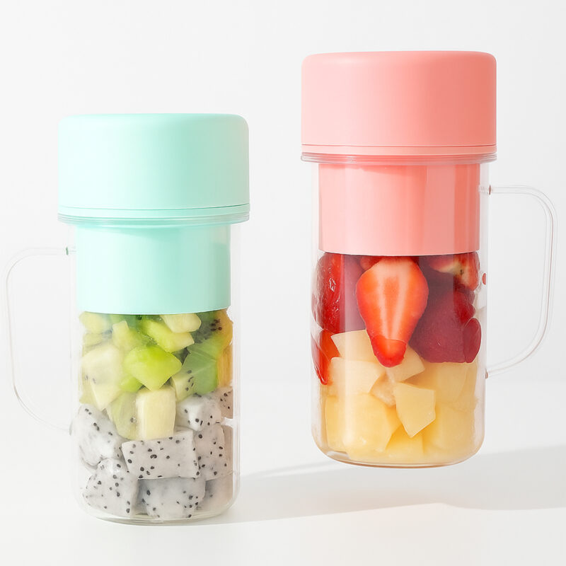 Portable Blender Juicer Cup 340ml, Rechargeable USB-C Mini Blender with 6 Blades, Crushes Ice, Waterproof, Personal Smoothie Maker for Shakes, Travel, Office, Home, Camping & Fitness